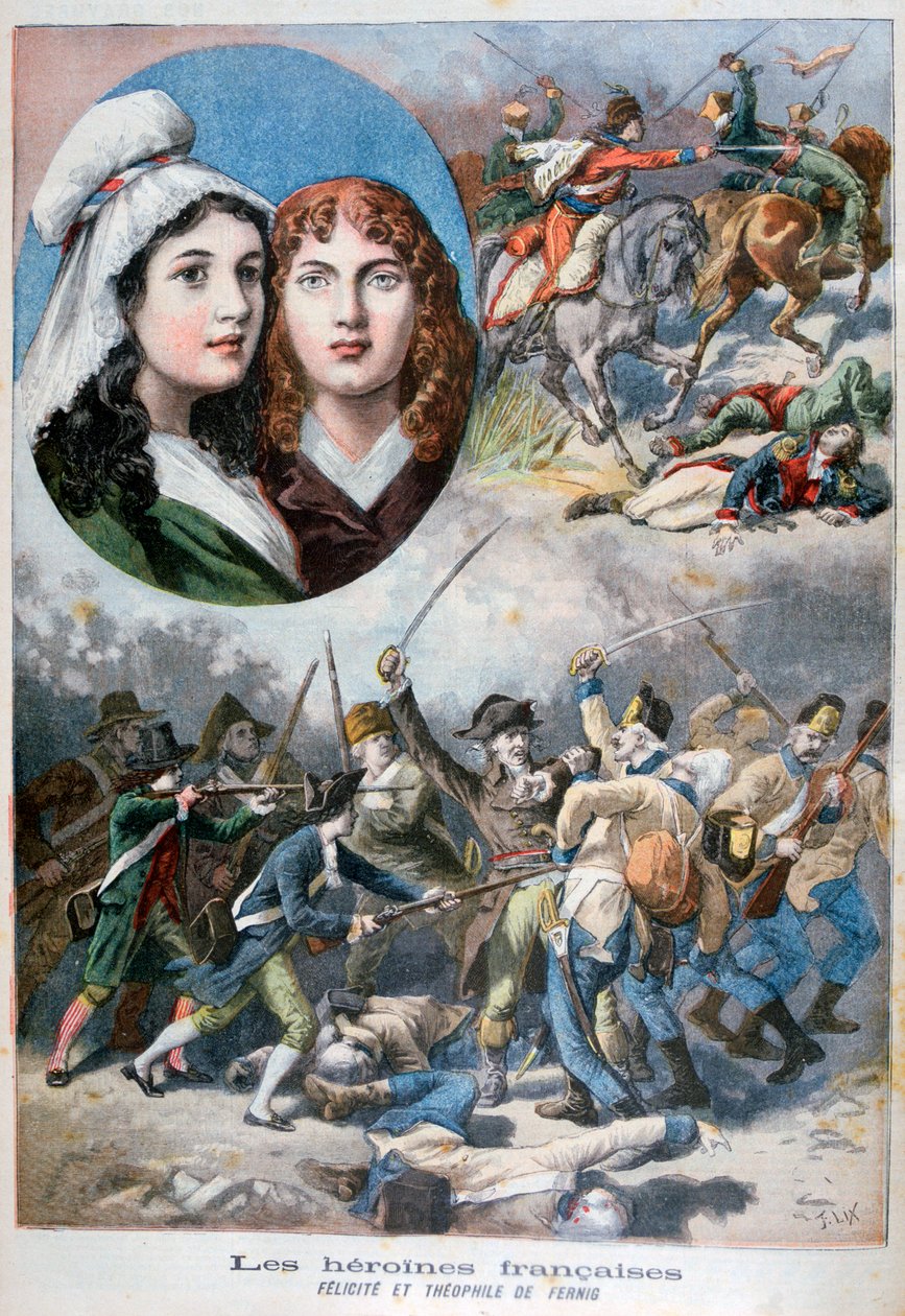 Felicite and Theophile de Fernig，法国女英雄，1792年，1894年 作者 弗雷德里克·利克斯（Frederic Lix）