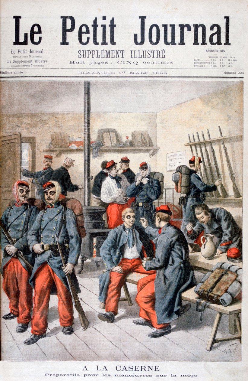 在营房中，《在雪地里进行演习的准备》，1895年 作者 弗雷德里克·利克斯（Frederic Lix）