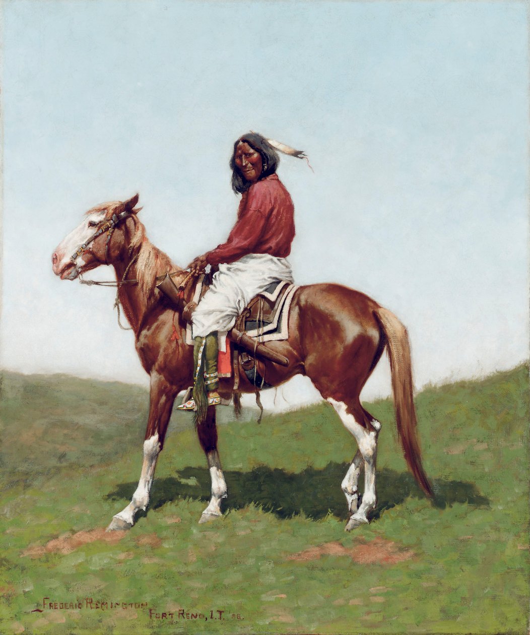 Comanche Brave，里诺堡，印度领土 作者 弗雷德里克·雷明顿