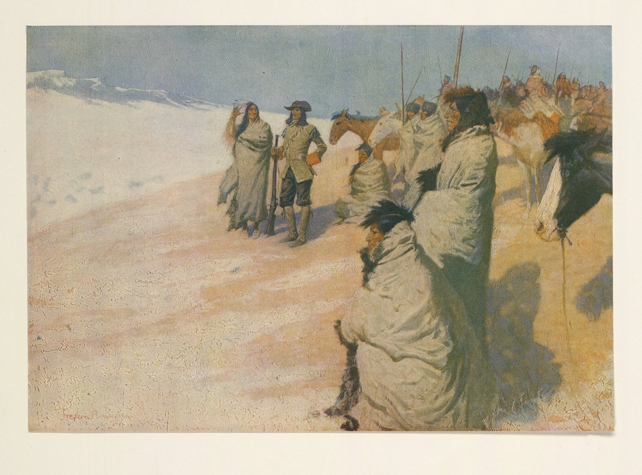 来自Colliers Weekly，酒吧的LaVérendrye。 1906年 作者 弗雷德里克·雷明顿