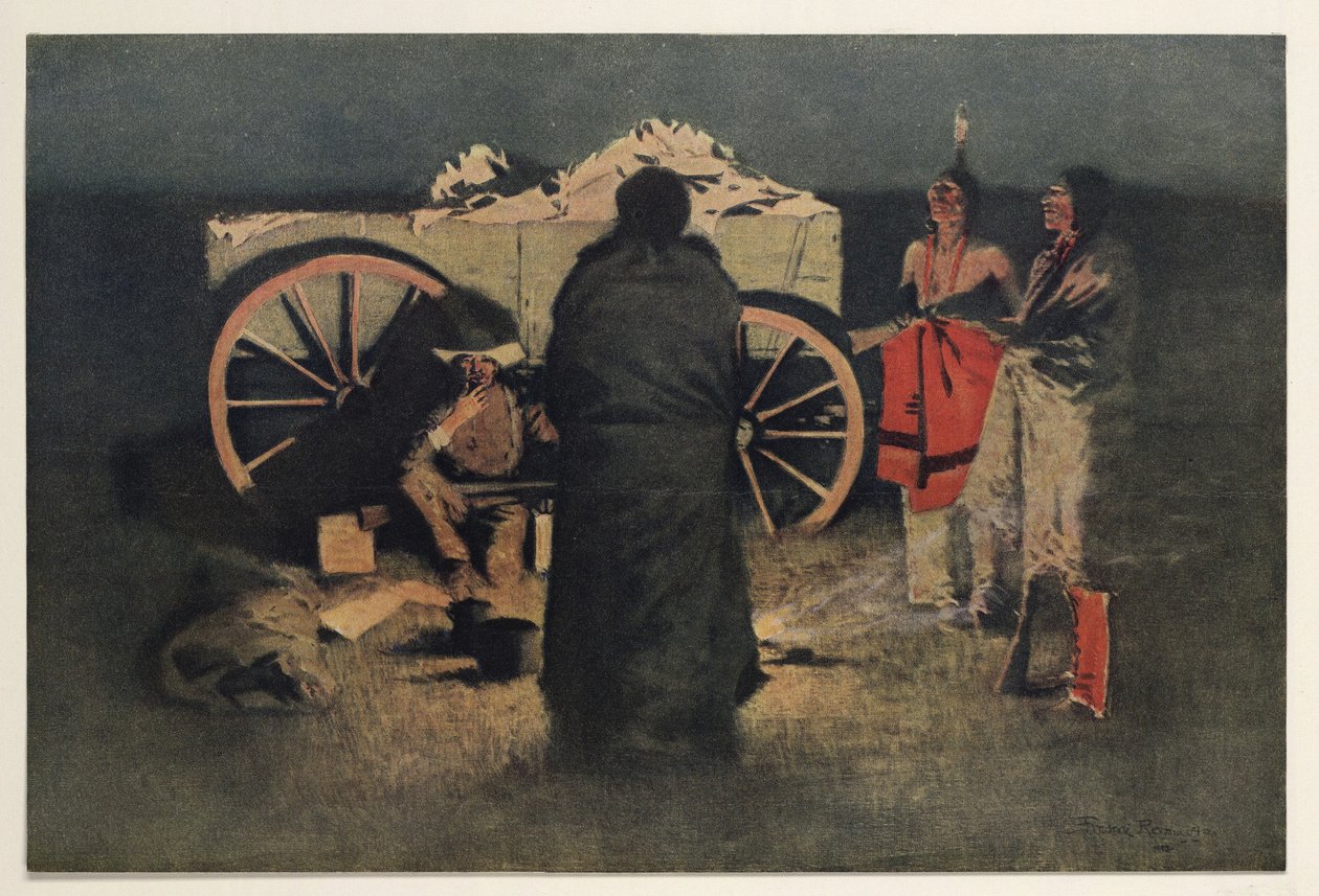 夜营，酒吧。 1905年 作者 弗雷德里克·雷明顿