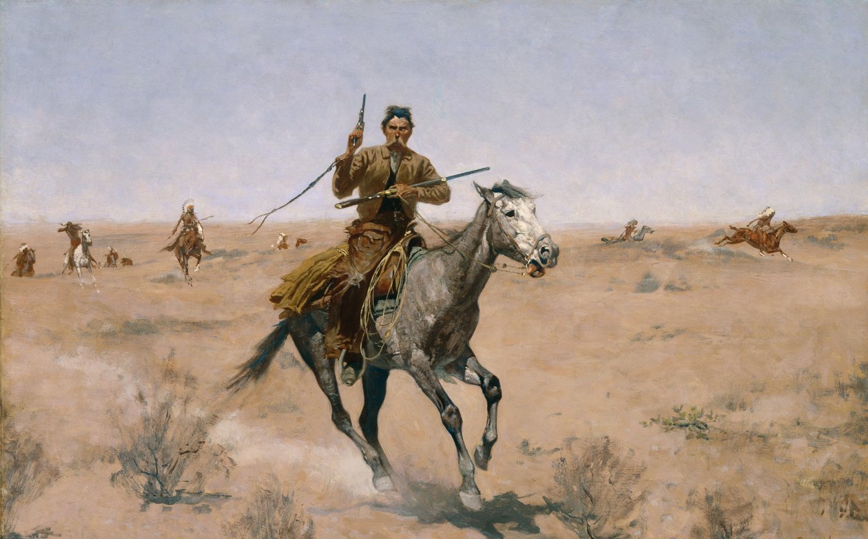 飞行（A Sage-Brush Pioneer）1895 作者 弗雷德里克·雷明顿