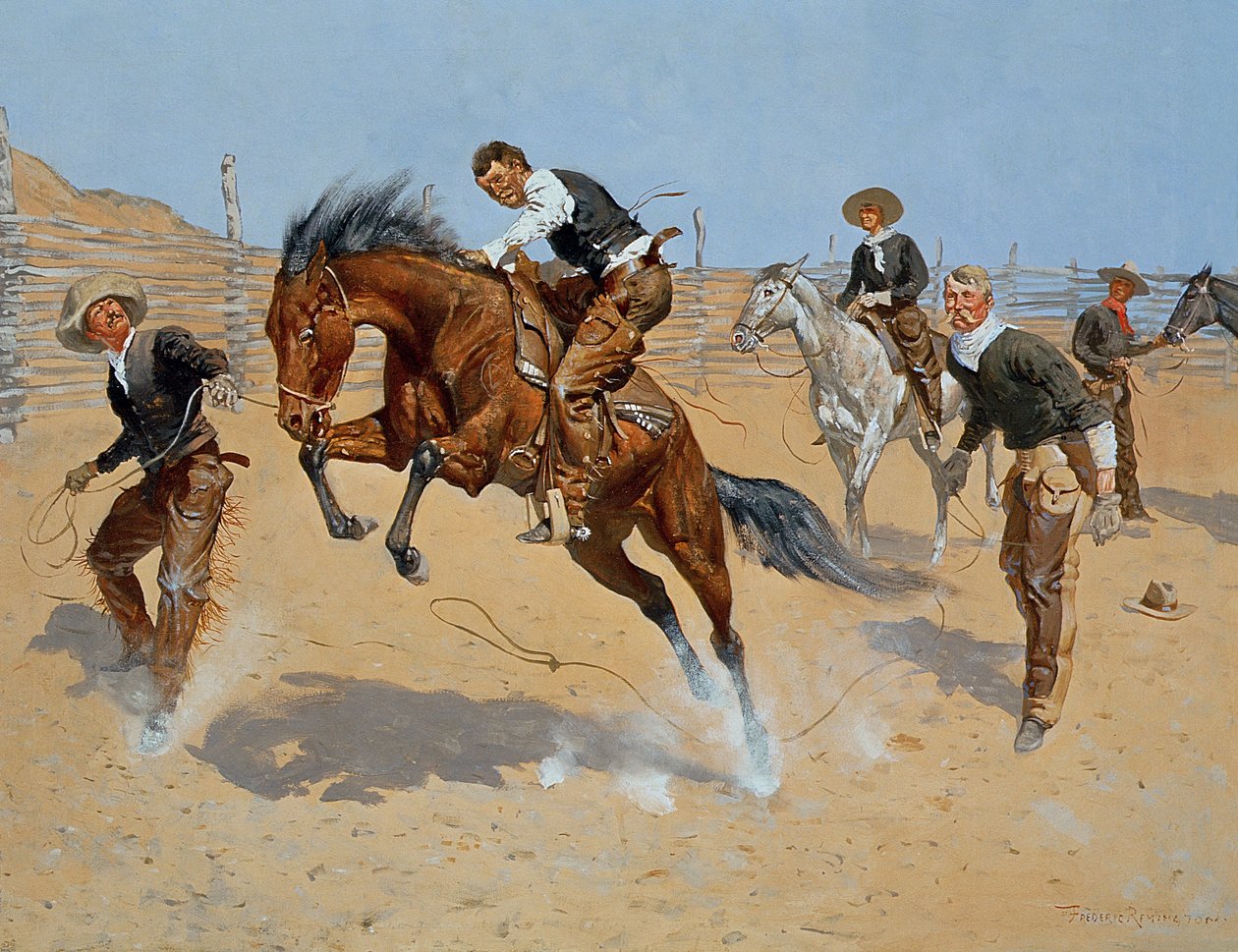 把他放出来，比尔，约1893年（布面油画 作者 弗雷德里克·雷明顿