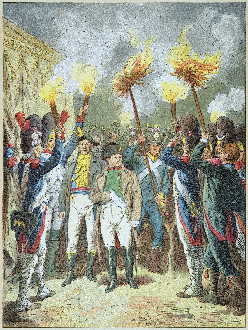 1805年奥斯特利茨战役前夕，拿破仑一世皇帝被他的步兵们称赞。 作者 弗雷德里克·西奥多·利克斯