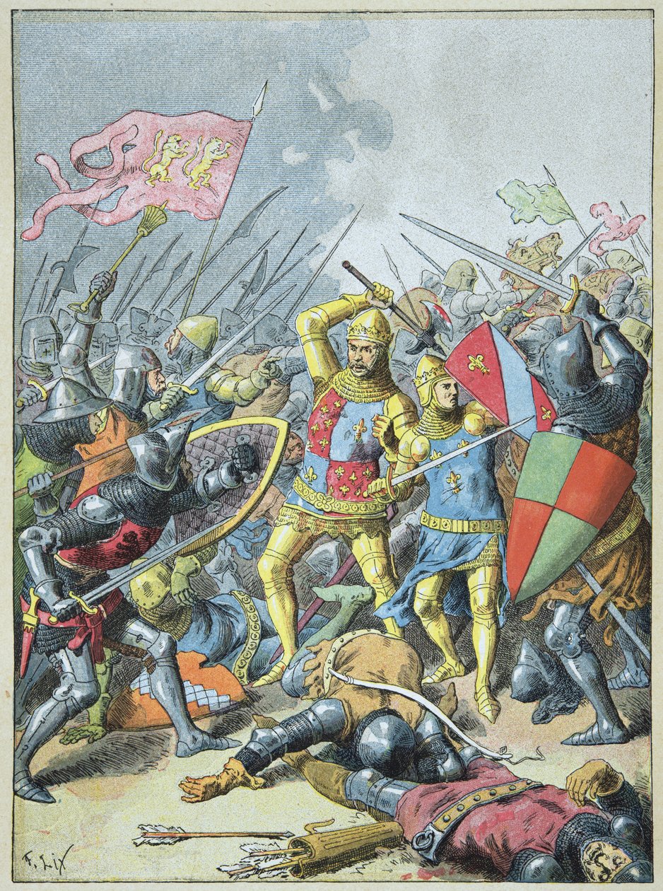 John II the Good and his son Philip the Bold circles by the English at the Battle of Poitiers, September 19 作者 弗雷德里克·西奥多·利克斯
