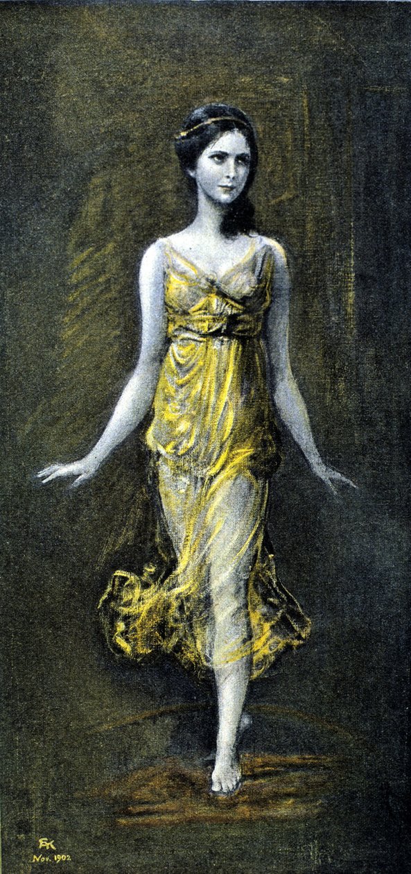 伊莎多拉-邓肯（1878 - 1927），作者：考尔巴克。1902年11月。 作者 弗雷德里希·奥古斯特·考尔巴赫
