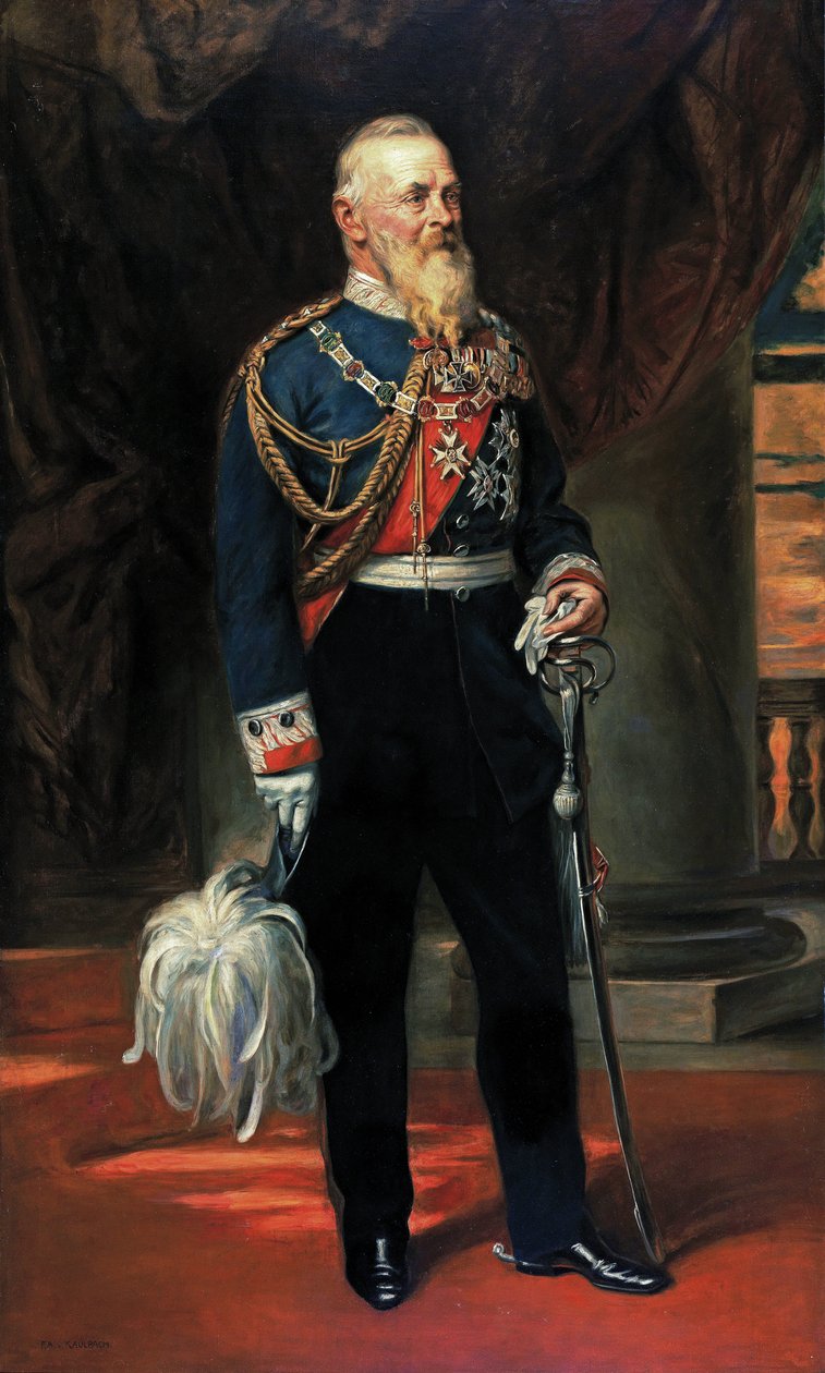 Leopold de Baviere王子-Luitpold，巴伐利亚摄政王(1821-1912)，由Kaulbach, Friedrich August von (1850-1920)创作。布面油画，1912年前。尺寸：210x126厘米。私人收藏 作者 弗雷德里希·奥古斯特·考尔巴赫