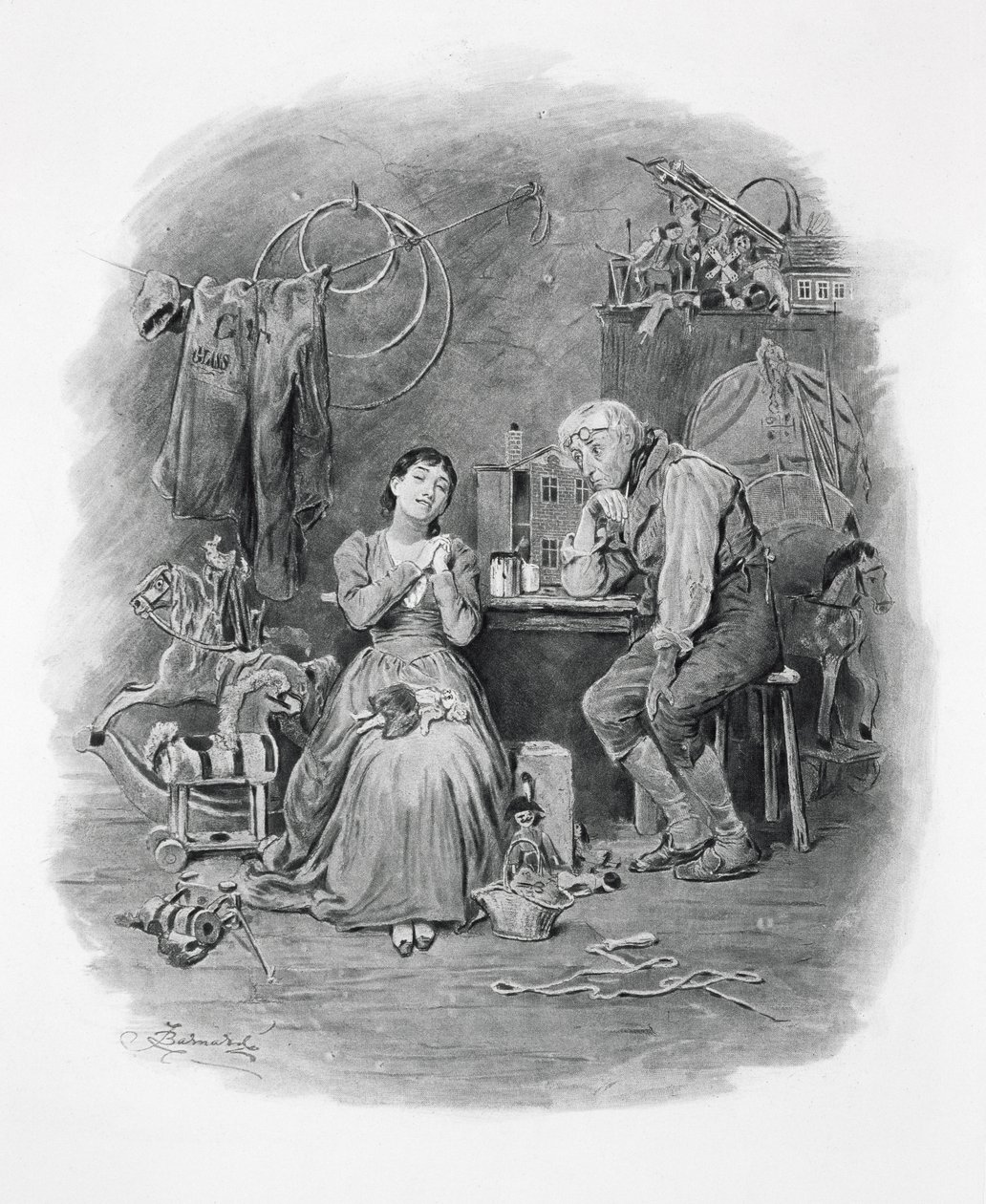 Caleb Plummer和他的瞎女儿，来自&39;Charles Dickens：关于他的生活的八卦&39;，由Thomas Archer出版，发表于1984年 作者 弗雷德里克·巴纳德