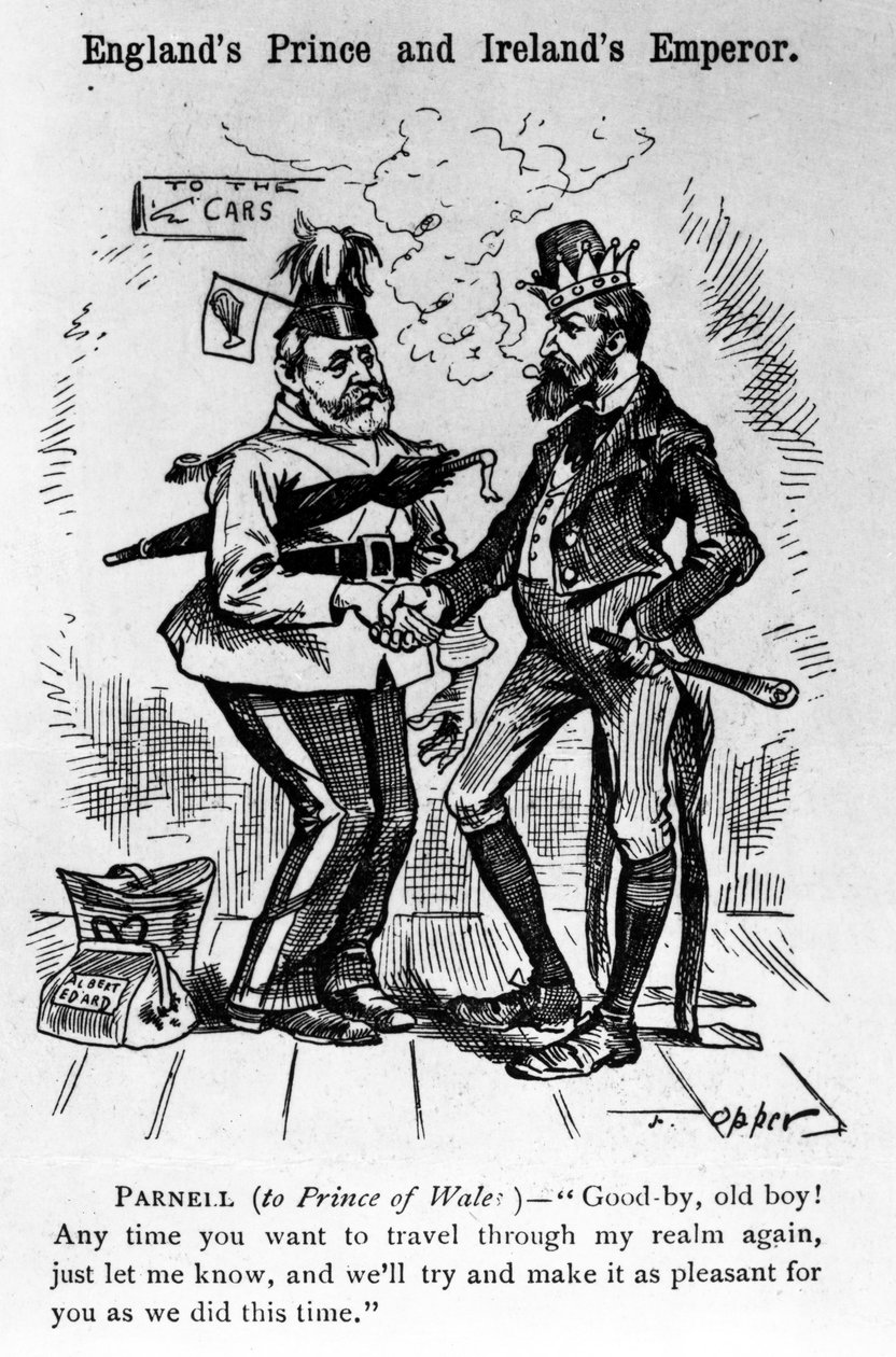 英国的王子和爱尔兰的皇帝，1885年的“Puck杂志”插图 作者 弗雷德里克·伯·奥珀