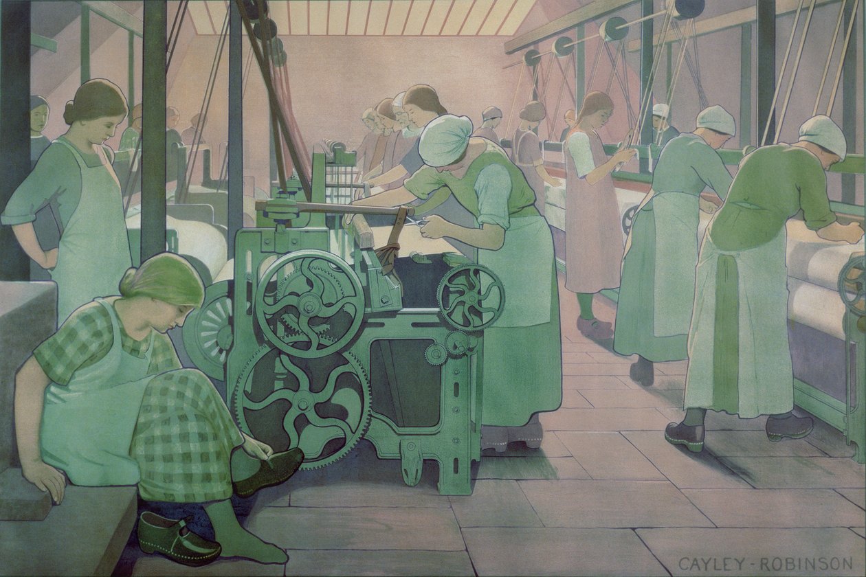 英国工业 - 棉花，c.19234（LMS海报） 作者 弗雷德里克·凯利·罗宾逊