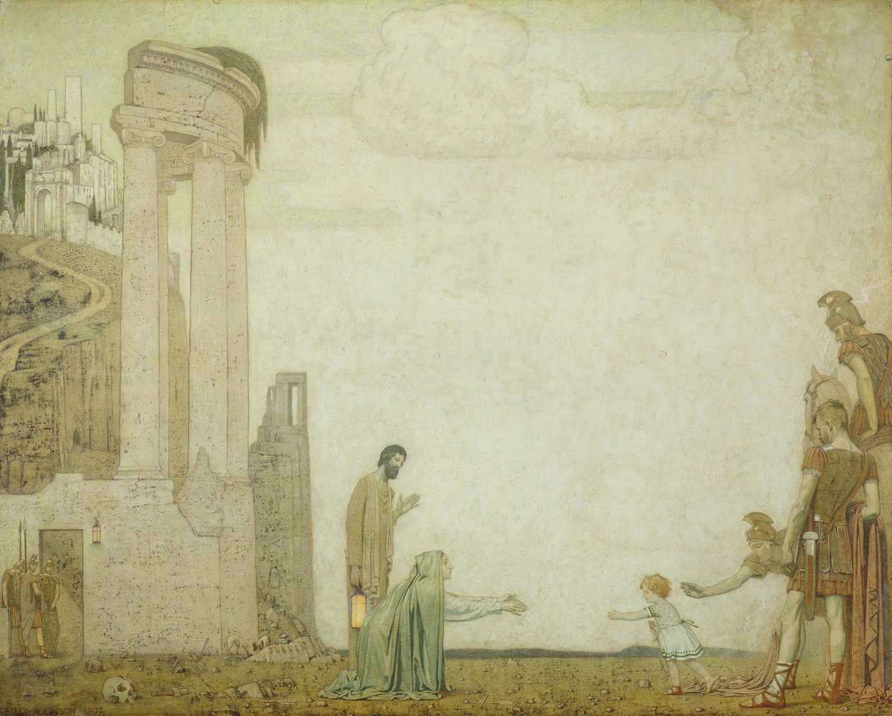 黎明 - 发现的小孩，1907年 作者 弗雷德里克·凯利·罗宾逊