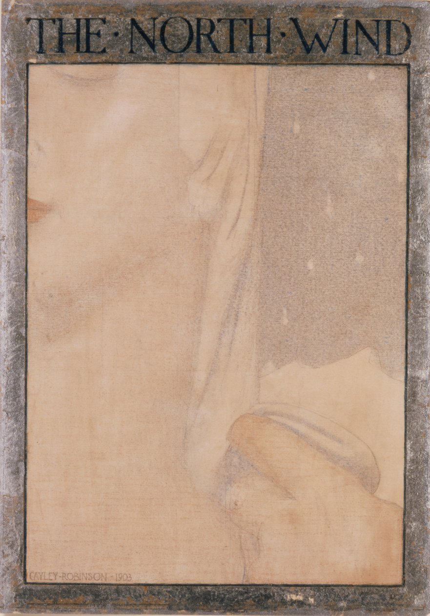 四风 - 北风，1903年（彩色粉笔在纸上） 作者 弗雷德里克·凯利·罗宾逊