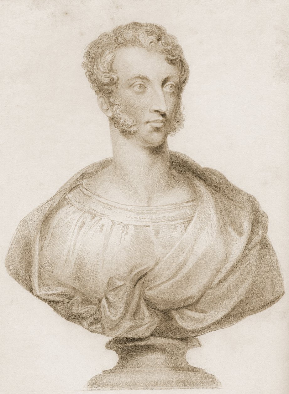 Edward George Bulwer-Lytton的胸围（1803-1873）他的书“莱茵河朝圣者”的插图，1838年出版 作者 弗雷德里克·克里斯蒂安·刘易斯