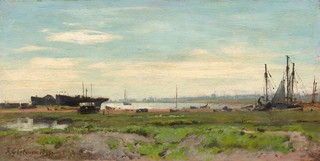 Slaughden，位于Alde河上，1899年 作者 弗雷德里克·乔治·科特曼