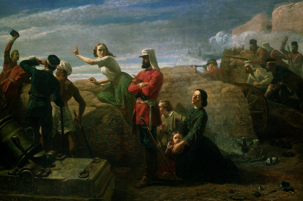 杰西的梦（勒克瑙的救济），1858年 作者 弗雷德里克·古德尔