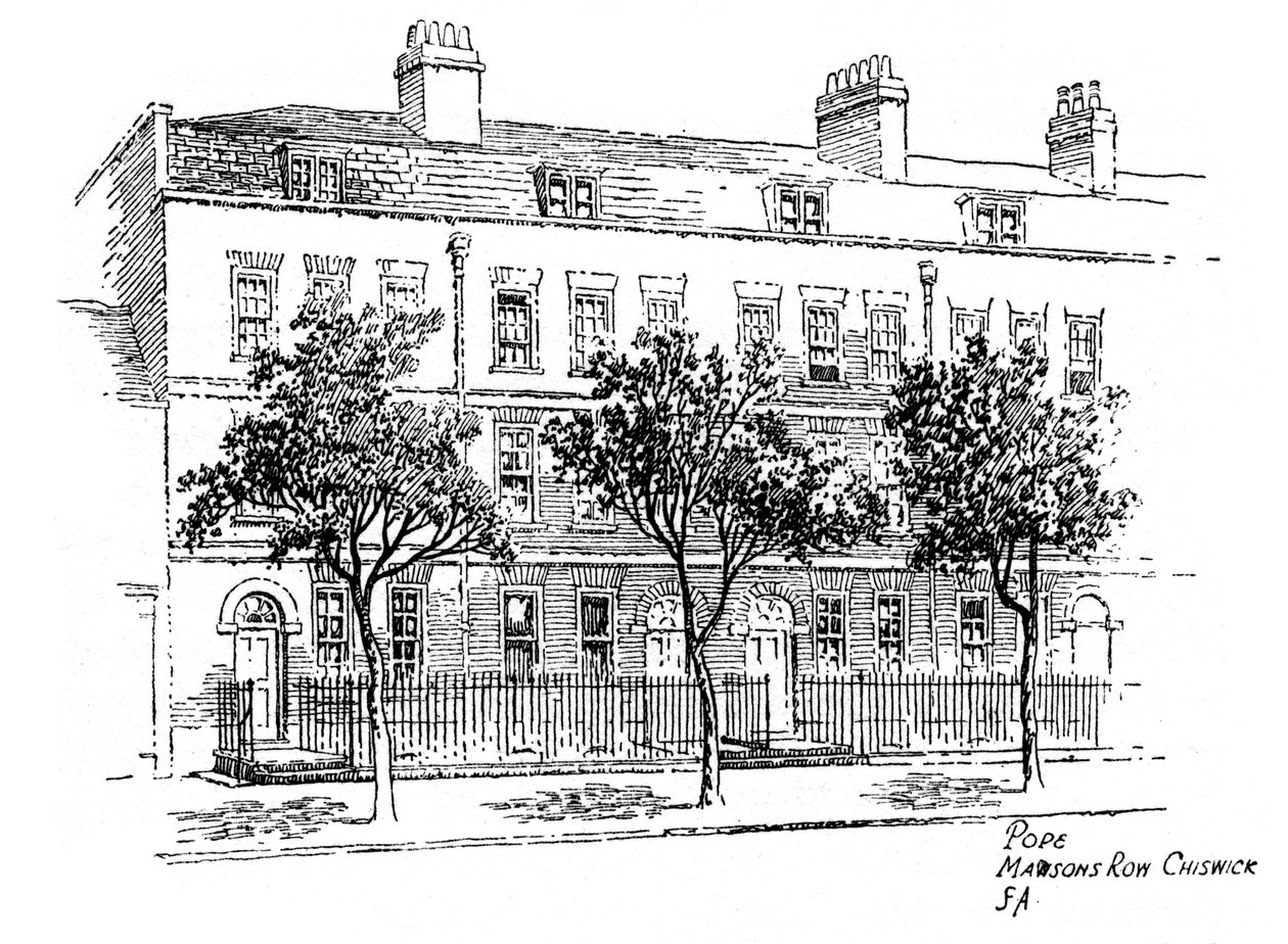 亚历山大·波普（Alexander Pope），Mawsons Row，奇斯威克，伦敦，1912年 作者 弗雷德里克·阿科克（Frederick Adcock）