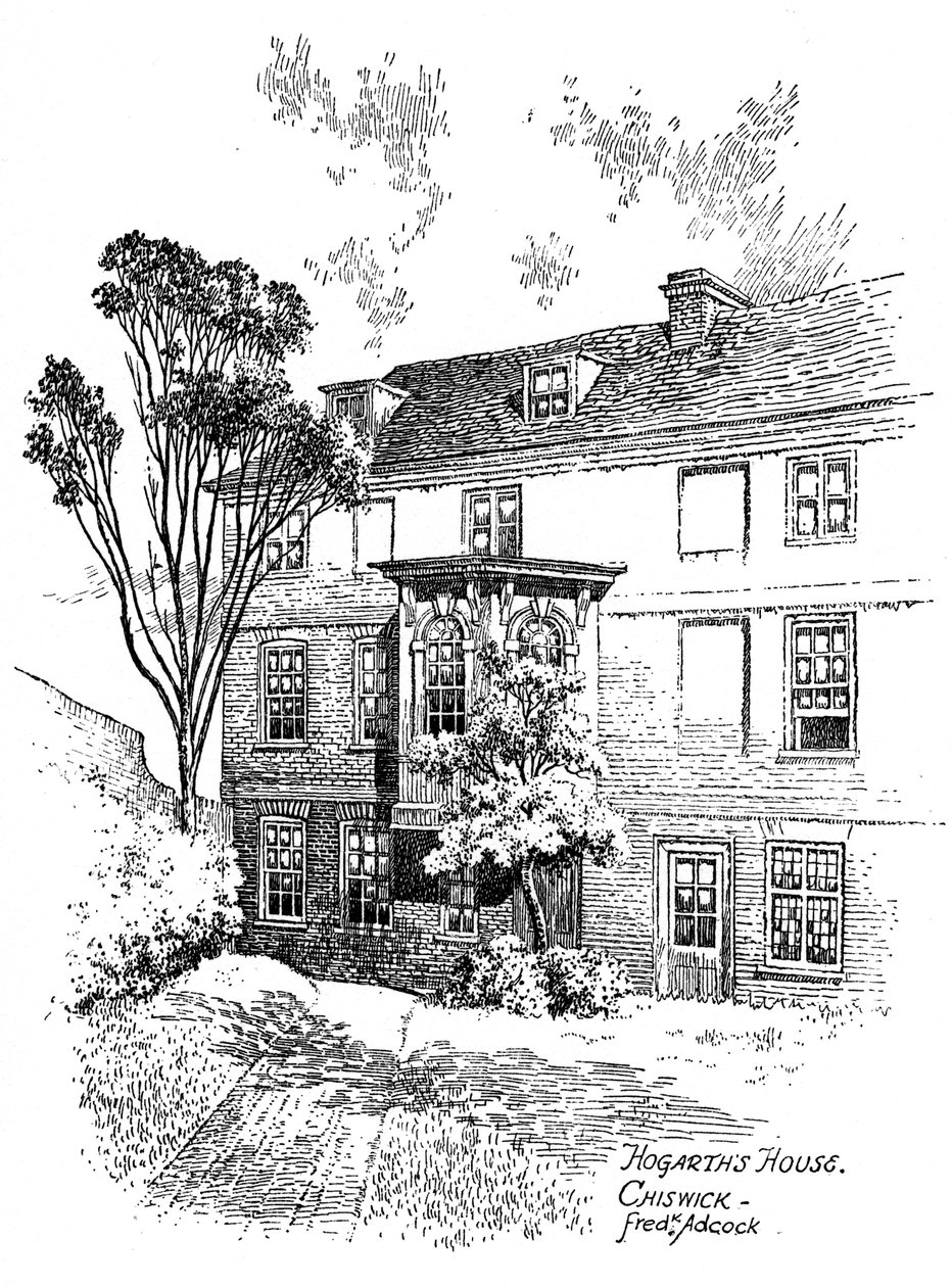 Hogarths House，Chiswick，1912年 作者 弗雷德里克·阿科克（Frederick Adcock）