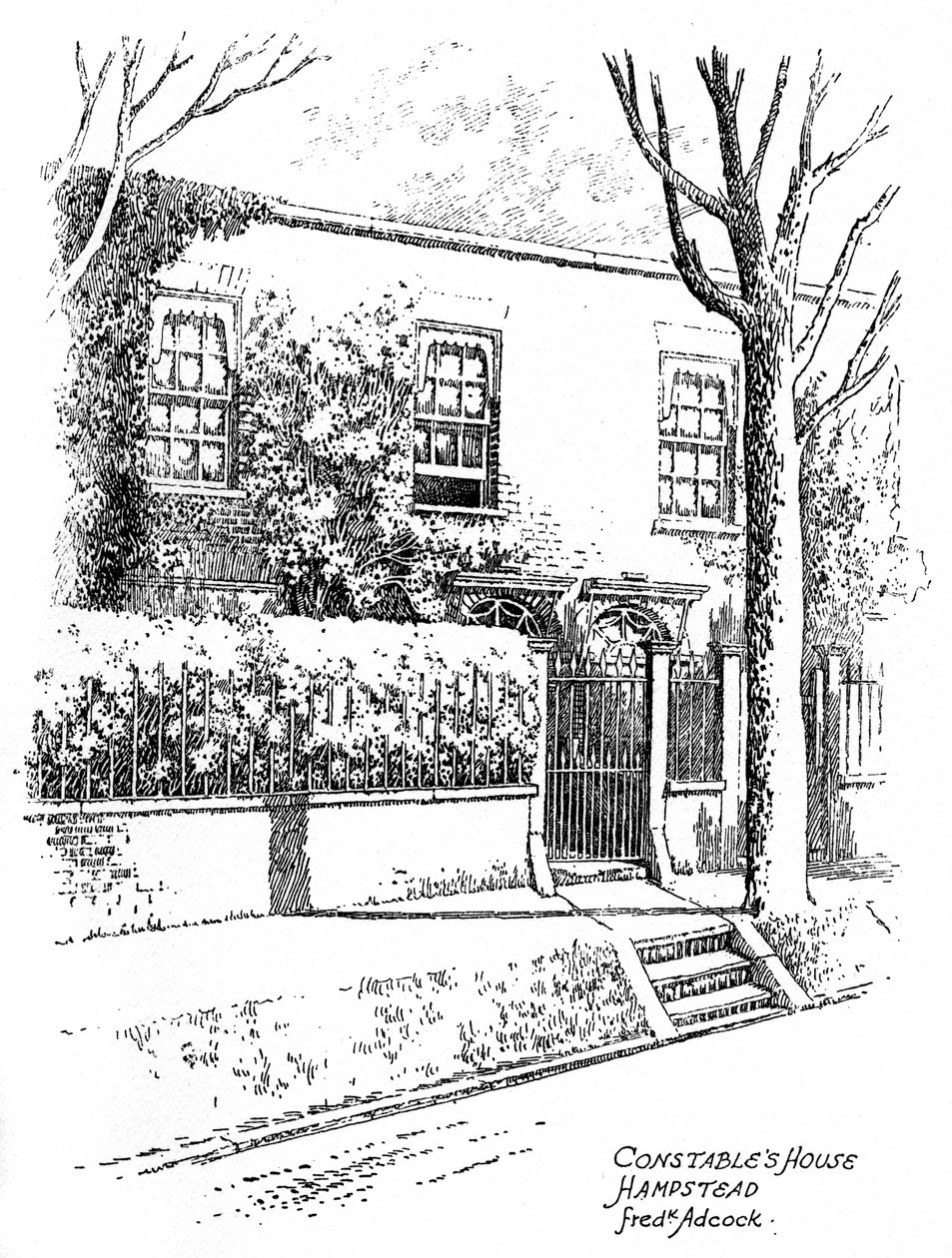 约翰·康斯特布尔斯（John Constables）住宅，汉普斯特德（Hampstead），伦敦，1912年 作者 弗雷德里克·阿科克（Frederick Adcock）