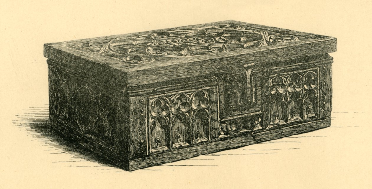 橡木盒，十四世纪，1881年。 作者 弗雷德里克·阿尔伯特·斯洛科姆