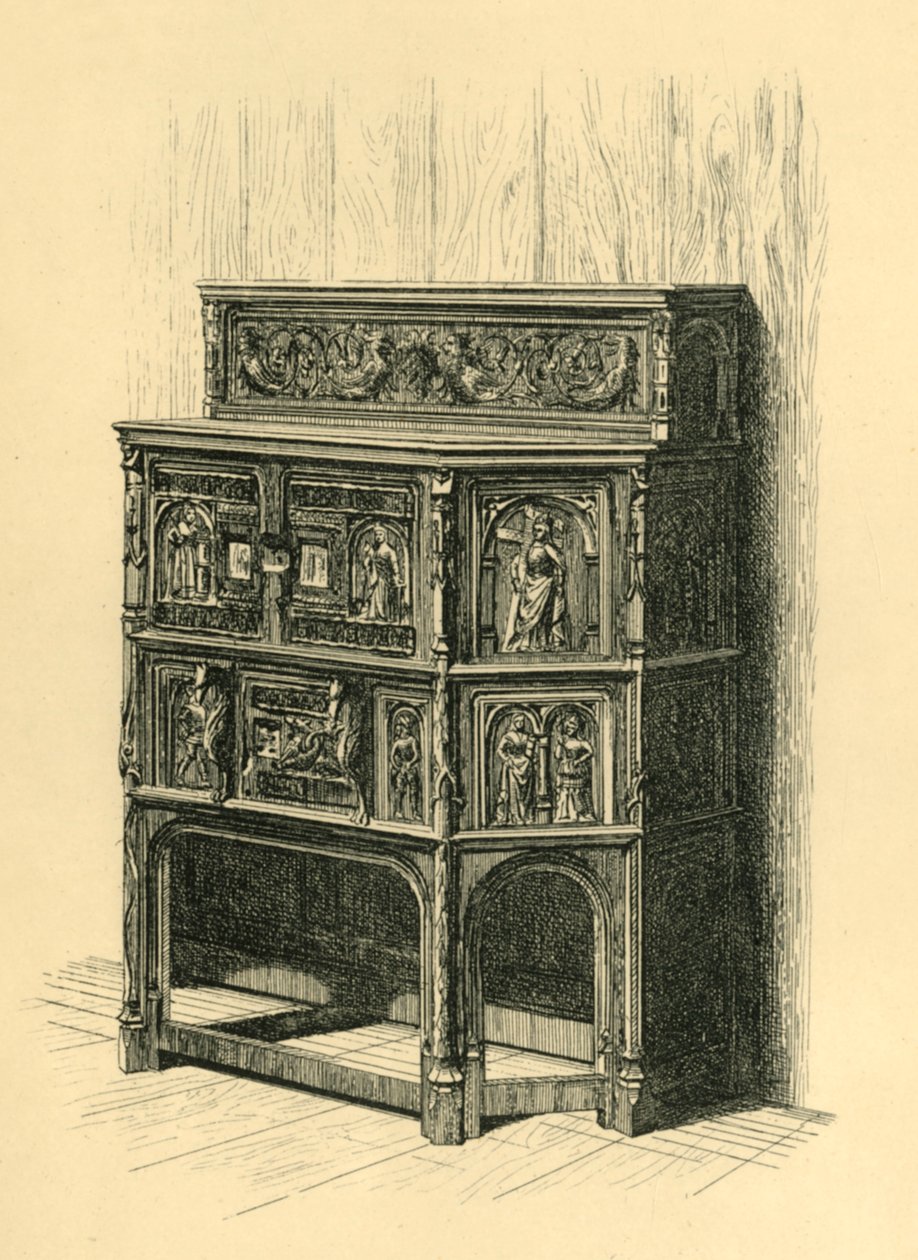 橡木柜，十五世纪末，1881年。 作者 弗雷德里克·阿尔伯特·斯洛科姆