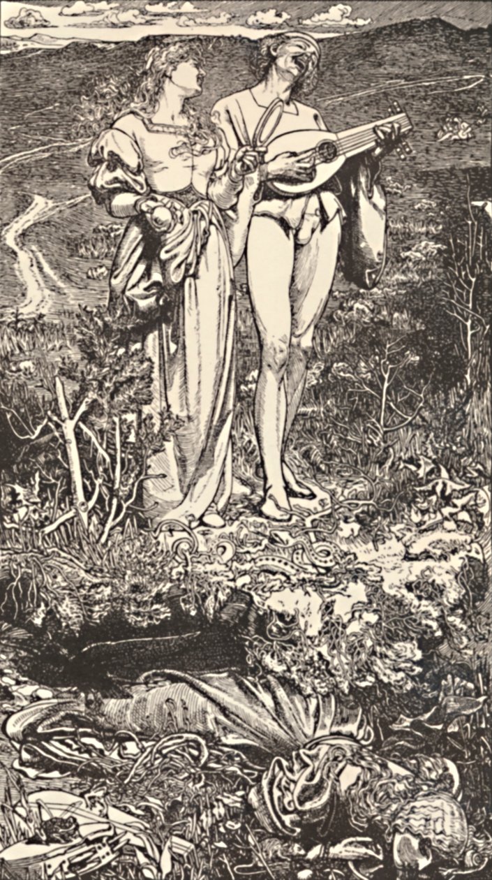 Amor Mundi.摘自克里斯蒂娜-罗塞蒂的诗集，约1850-1900年，1923年 作者 弗雷德里克·奥古斯都·桑迪斯