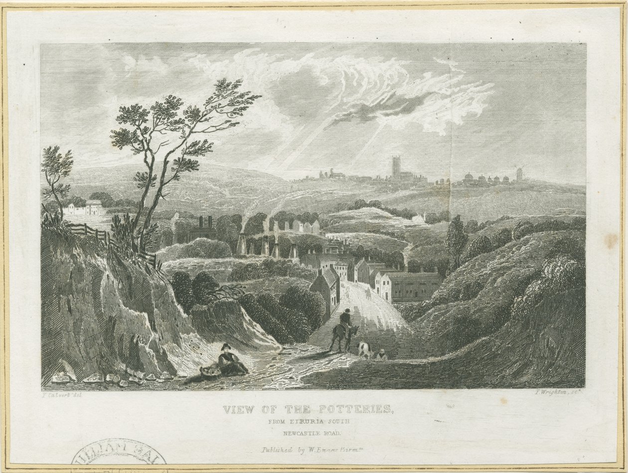 Burslem-陶器景观：雕刻，nd [c 1830s] 作者 弗雷德里克·卡尔弗特（Frederick Calvert）