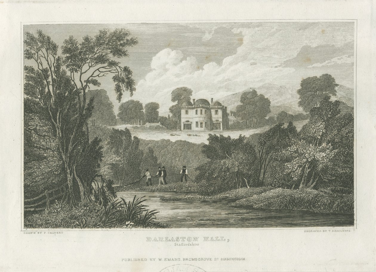 达拉斯顿堂（Darlaston Hall）：版画，[c 1830] 作者 弗雷德里克·卡尔弗特（Frederick Calvert）