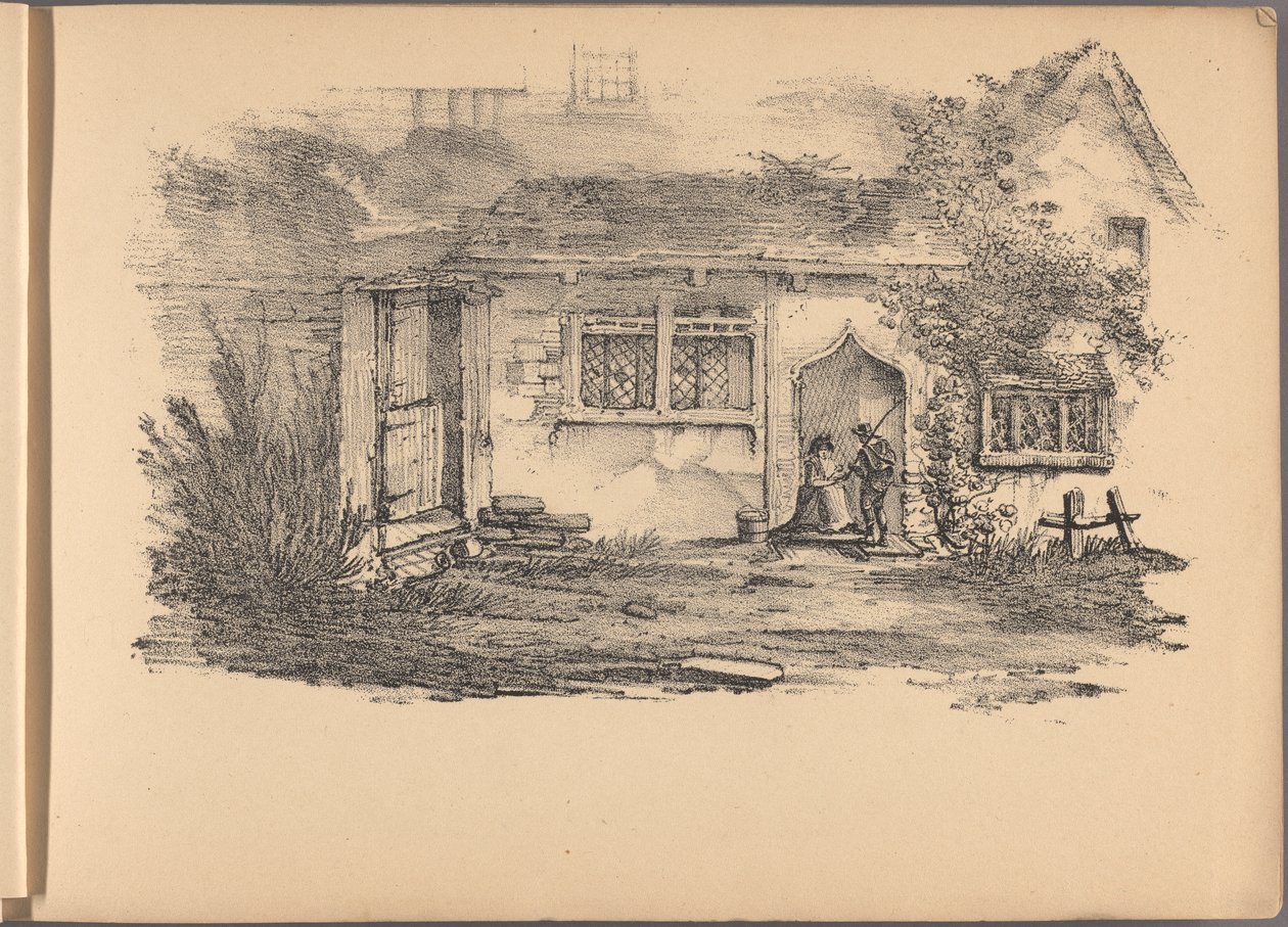 六十幅小屋草图系列之一。 伦敦，1825 年。 作者 弗雷德里克·卡尔弗特（Frederick Calvert）