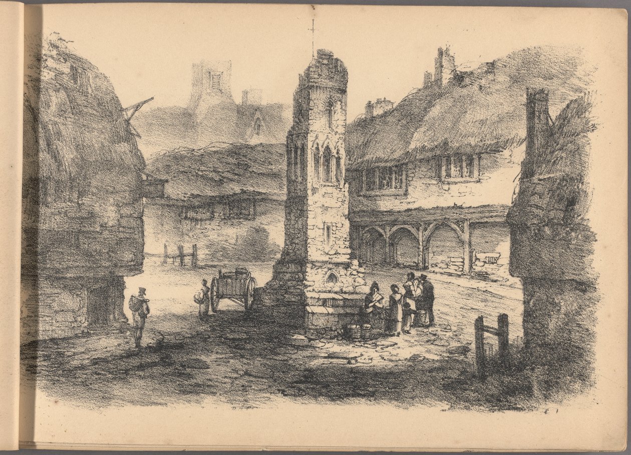 六十幅别墅素描系列之一。伦敦，1825 年。 作者 弗雷德里克·卡尔弗特（Frederick Calvert）