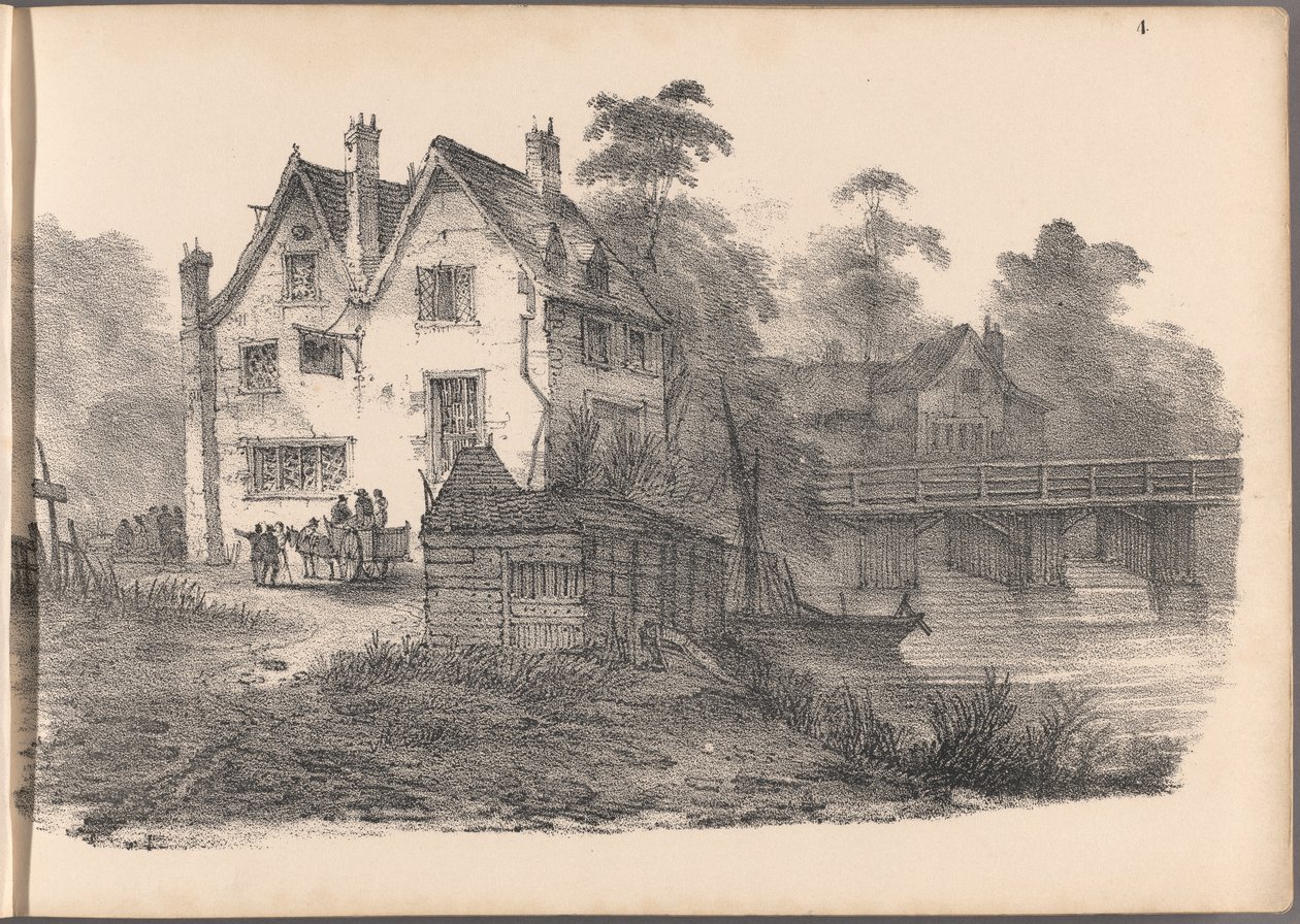 六十幅小屋草图系列之一。 伦敦，1825 年。 作者 弗雷德里克·卡尔弗特（Frederick Calvert）