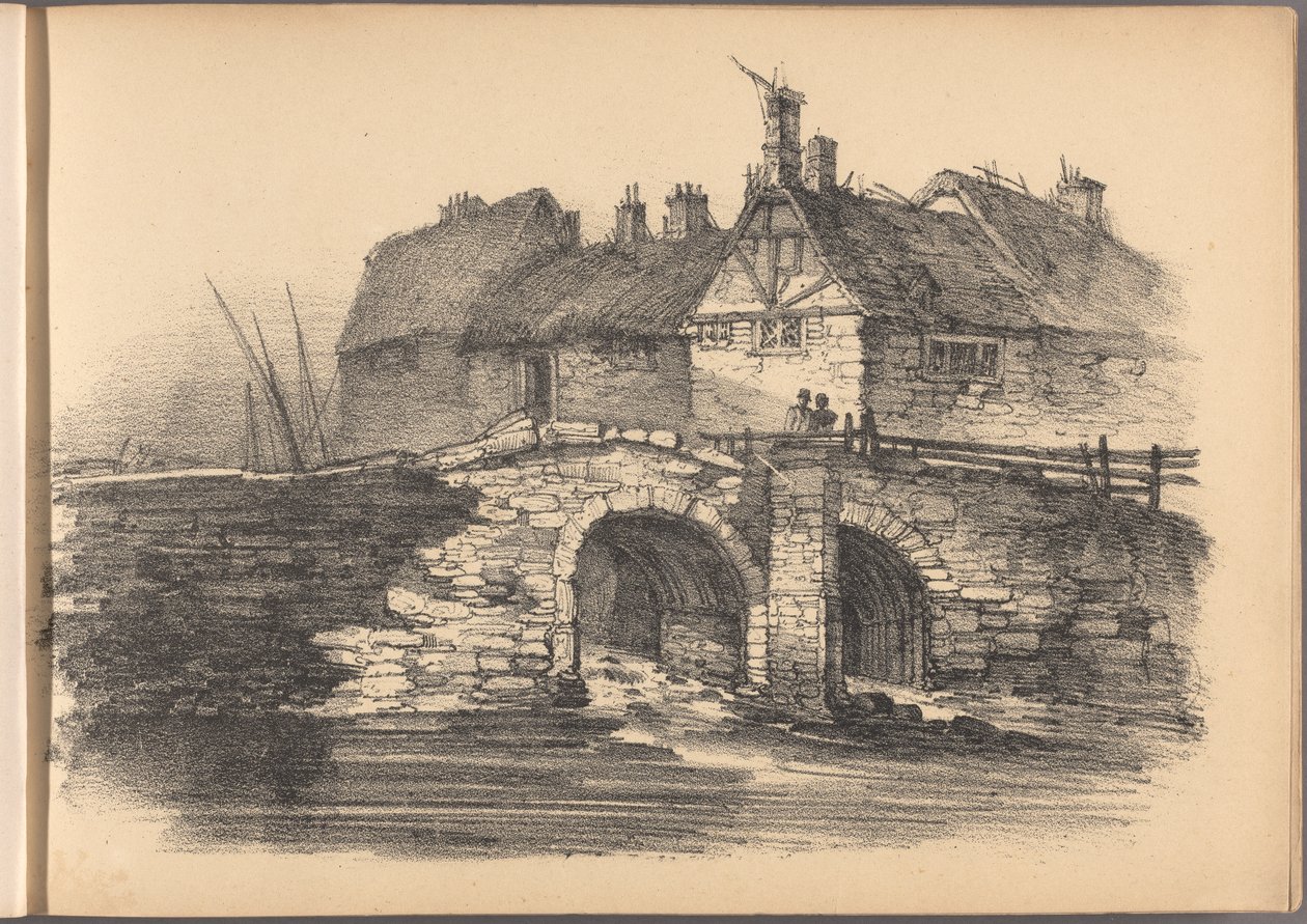 六十幅别墅素描系列之一。伦敦，1825 年。 作者 弗雷德里克·卡尔弗特（Frederick Calvert）