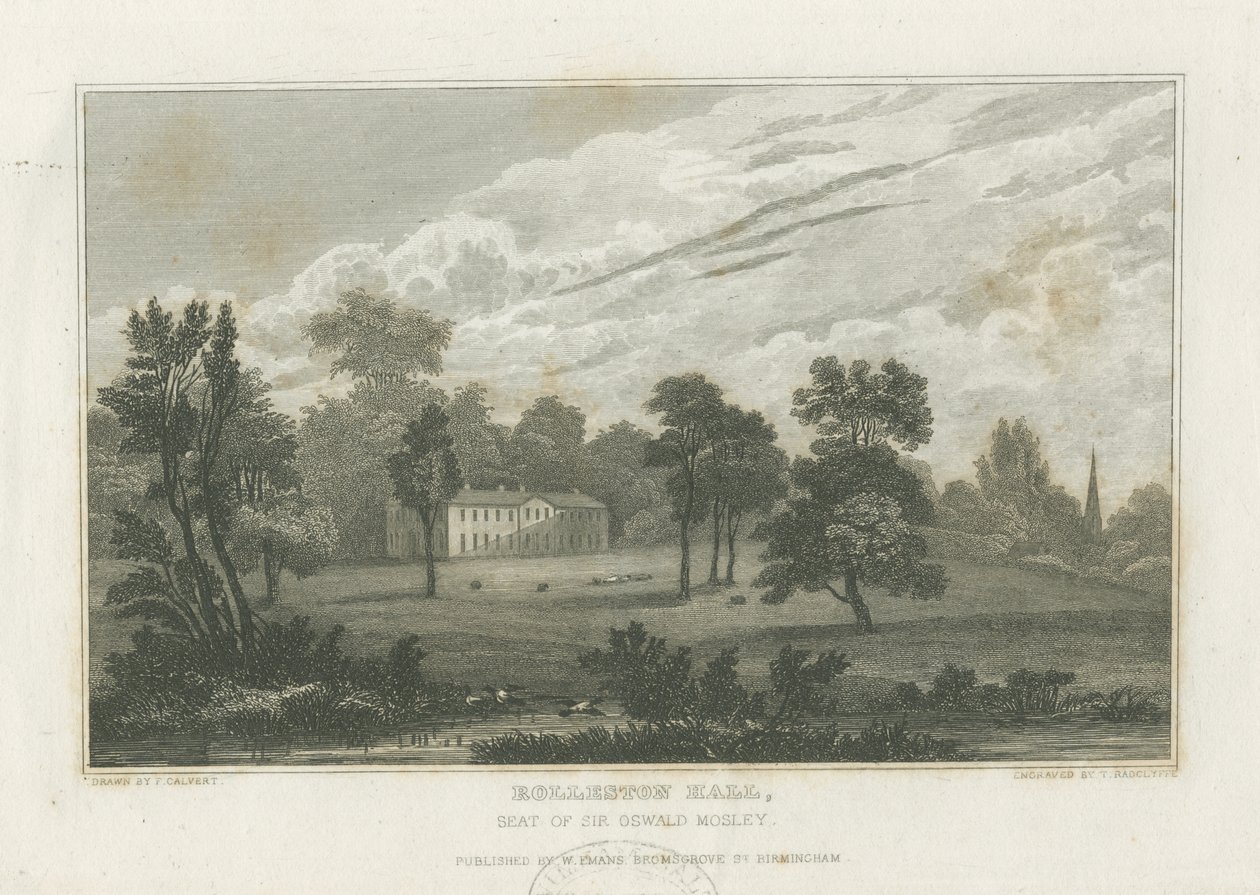 Rolleston Hall: 雕刻，nd [19世纪中叶] (印刷品) 作者 弗雷德里克·卡尔弗特（Frederick Calvert）