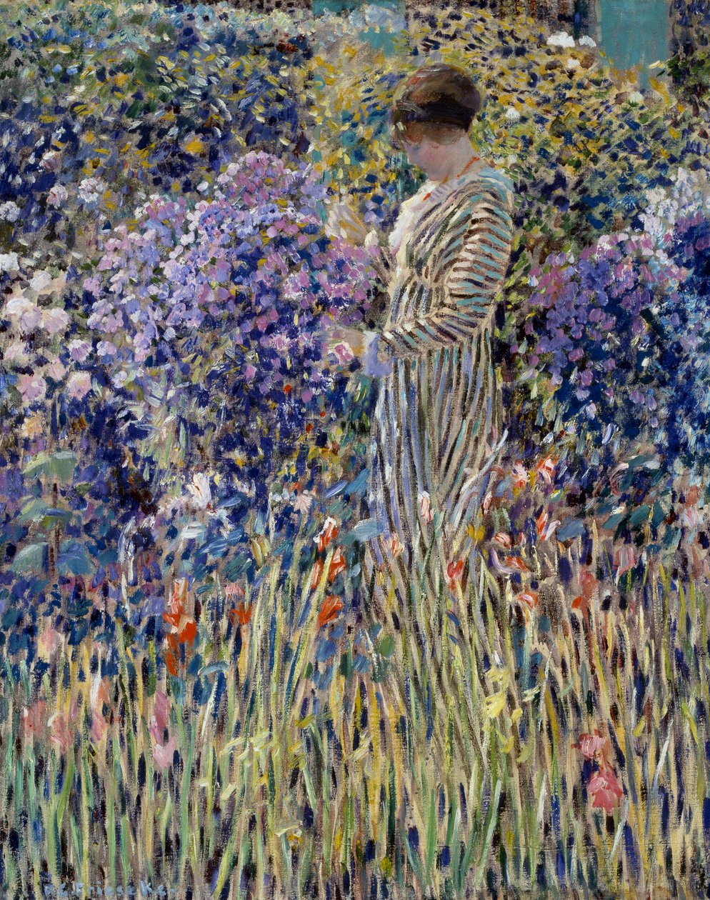 花园里的女人，约1912年，弗雷德里克-卡尔-弗里斯克（1874-1939）的画作，布面油画，81x65厘米 作者 弗雷德里克·卡尔·弗里泽克