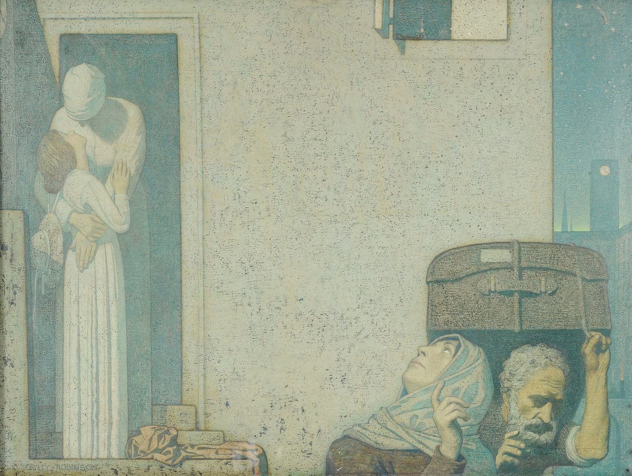 告别，c.1907（画布上的蛋彩画） 作者 弗雷德里克·凯利·罗宾逊