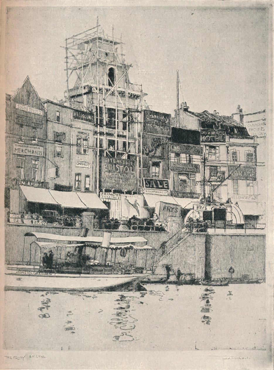 码头，布里斯托尔》，约1918年 作者 弗雷德里克·查尔斯·理查兹