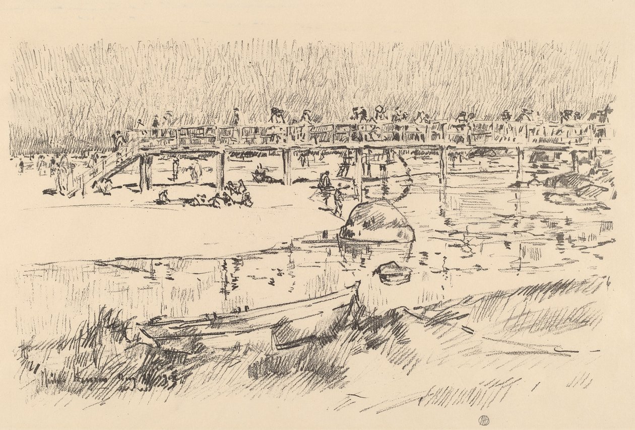 浴场，巴斯岩，约1918年。 作者 弗雷德里克·柴尔德·哈萨姆