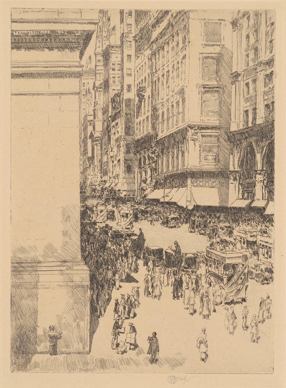 第五大道，中午，1916年。 作者 弗雷德里克·柴尔德·哈萨姆