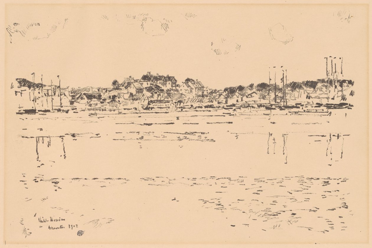 内港，1918年。 作者 弗雷德里克·柴尔德·哈萨姆