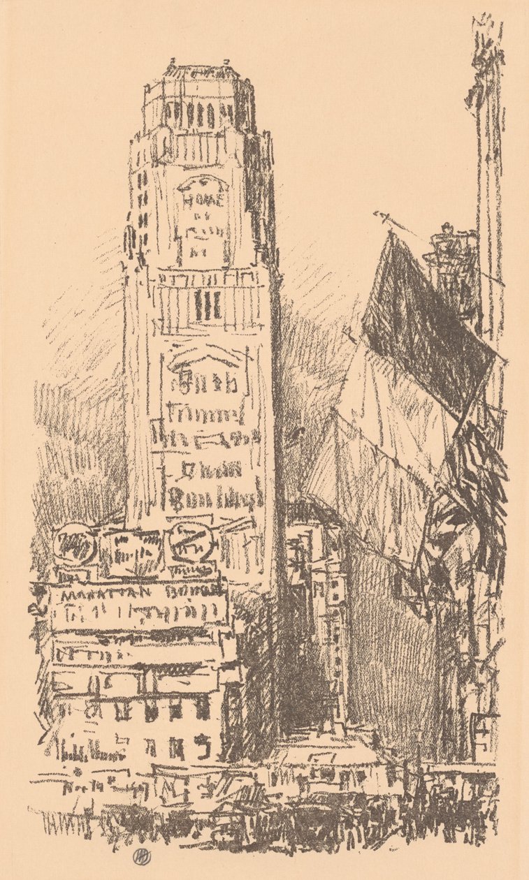 纽约花束，1917年。 作者 弗雷德里克·柴尔德·哈萨姆