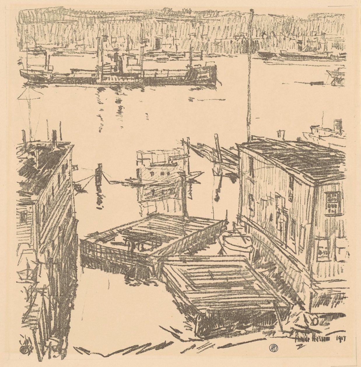 北河，1917年。 作者 弗雷德里克·柴尔德·哈萨姆