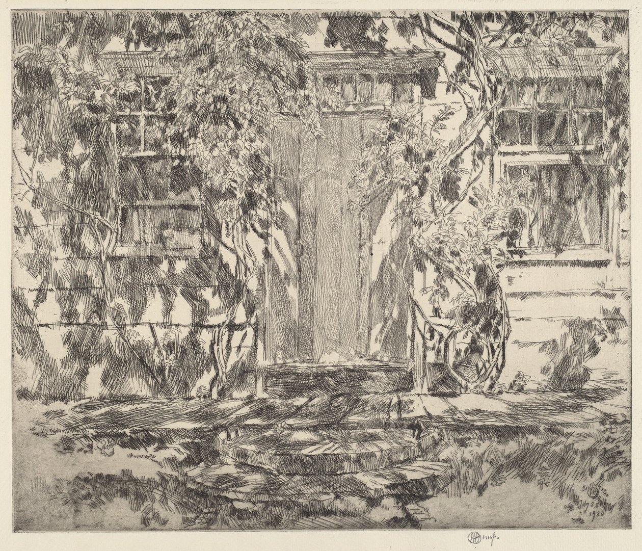 老门洞，伊斯特安普顿，1920年。 作者 弗雷德里克·柴尔德·哈萨姆