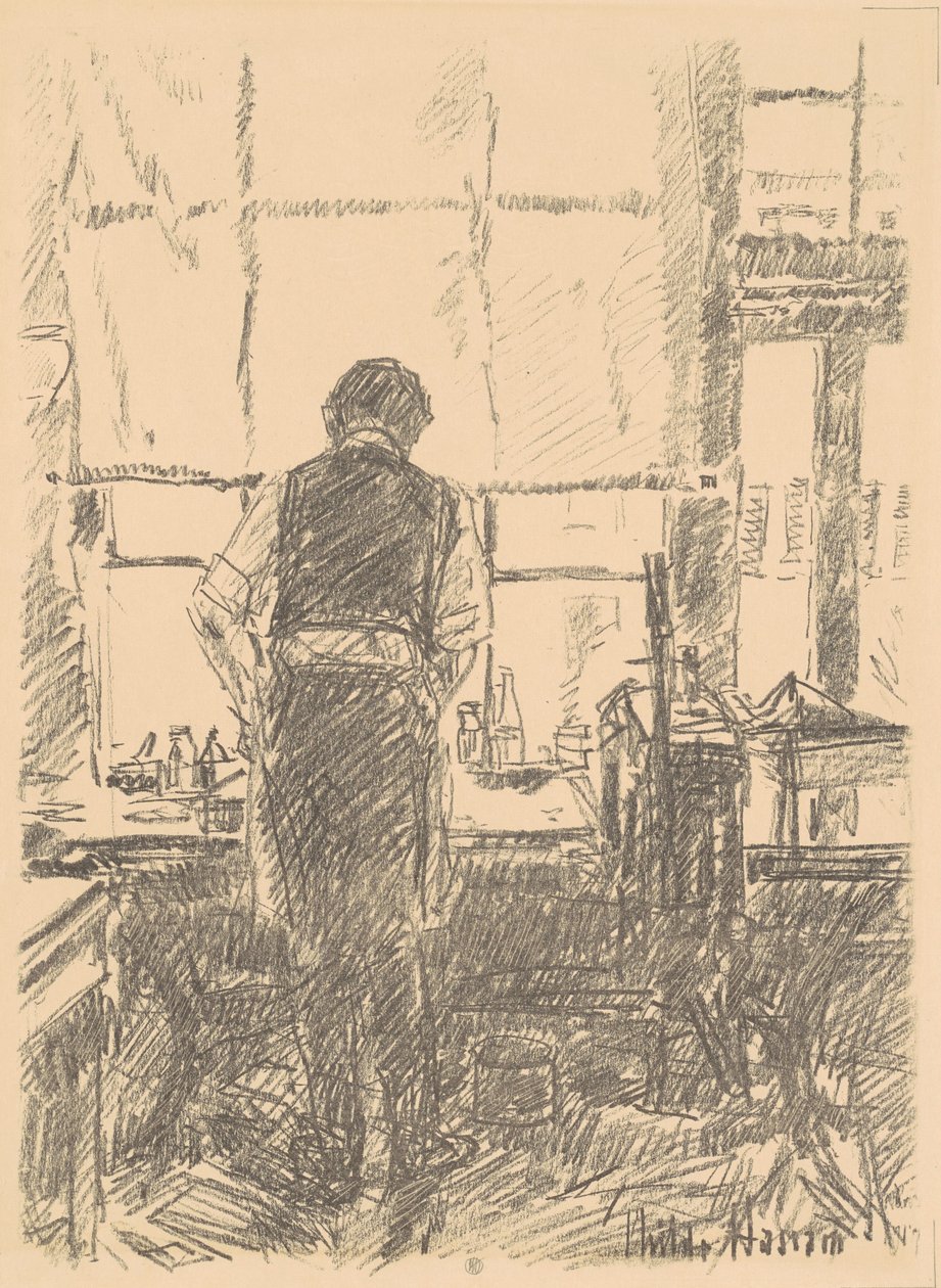 约瑟夫-彭内尔的画像，1917年。 作者 弗雷德里克·柴尔德·哈萨姆
