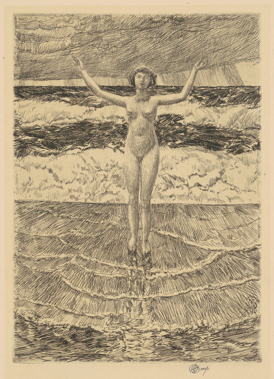 雨滴和浪花，1921年。 作者 弗雷德里克·柴尔德·哈萨姆