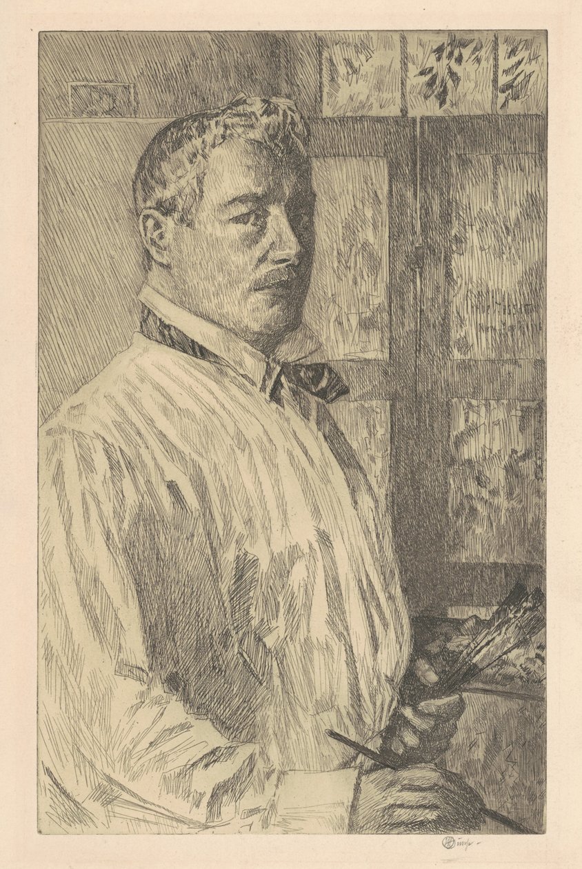 自画像》，1916年。 作者 弗雷德里克·柴尔德·哈萨姆