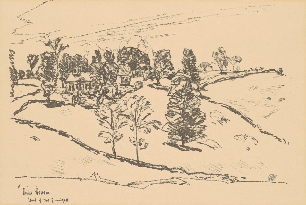 小学校舍》，诺德之乡，1918年。 作者 弗雷德里克·柴尔德·哈萨姆