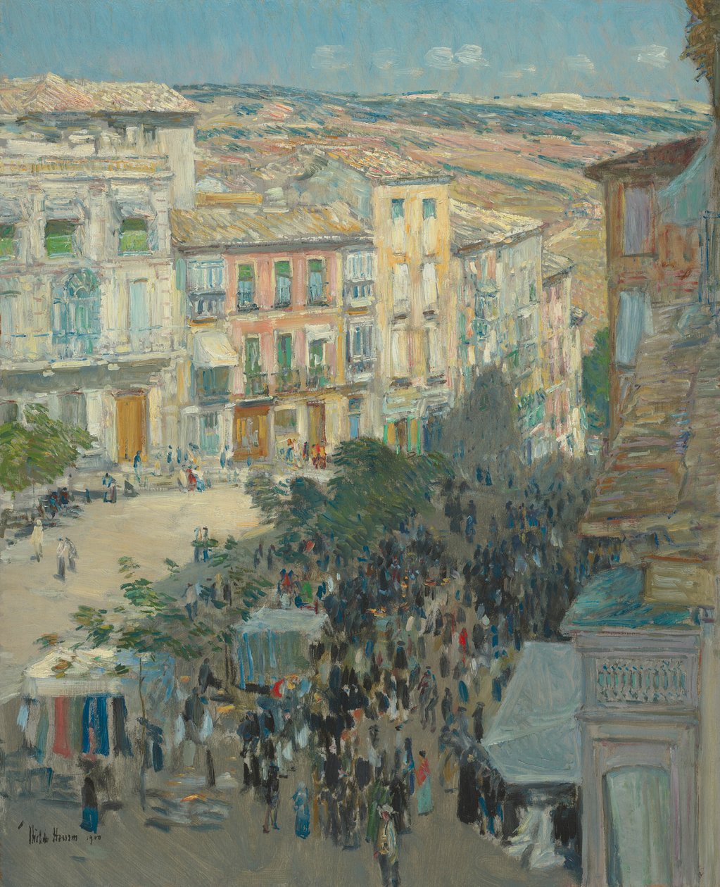 法国南部城市的景色，1910年。 作者 弗雷德里克·柴尔德·哈萨姆