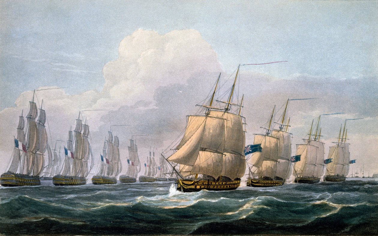 上校的贝雷斯福德上尉忒修斯在1820年由J. Ralfe领导他的“英国海军年表”船队中队 作者 弗雷德里克·克里斯蒂安·刘易斯