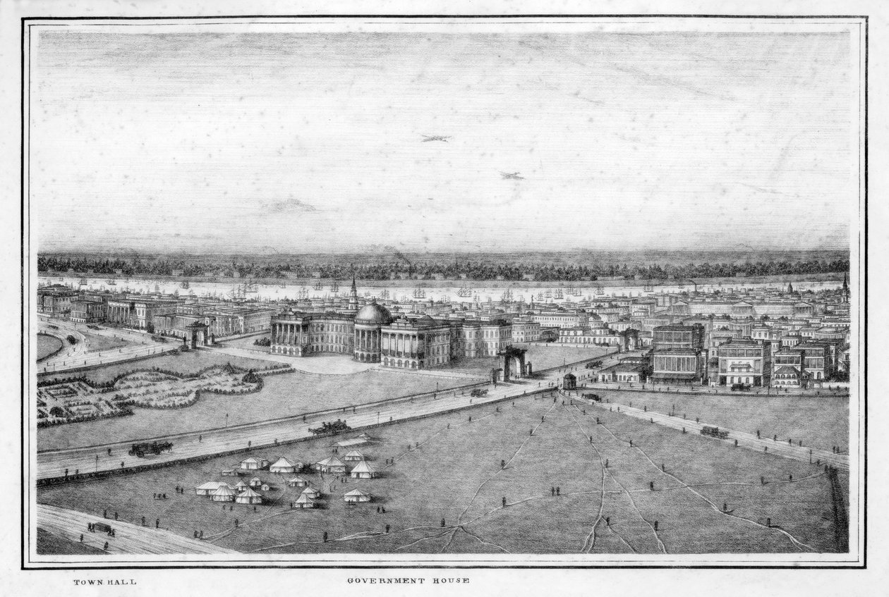 印度加尔各答的政府大楼和市政厅，建于1840年代。 作者 弗雷德里克·菲比希（Frederick Fiebig）