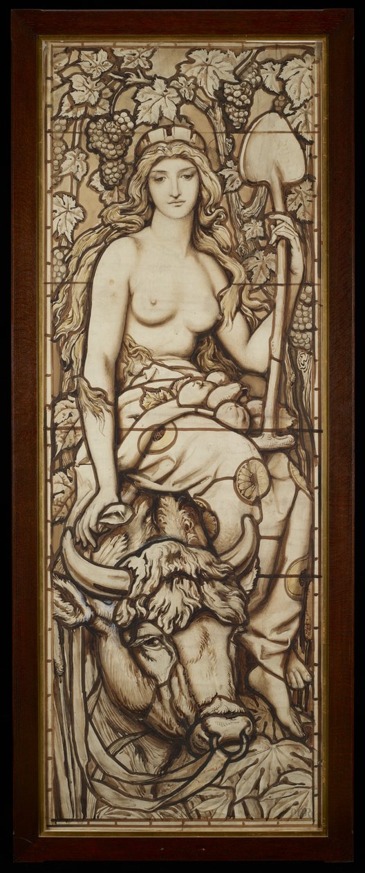 地球，来自四个元素系列，c.1888-89（笔和墨水在纸上用铅笔洗） 作者 弗雷德里克·史密斯
