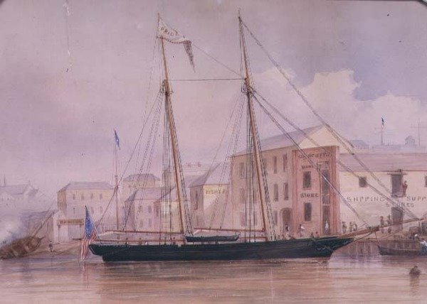 环形码头，约1855年 作者 弗雷德里克·加林